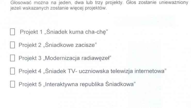 Szkoła Partycypacji – wyniki głosowania