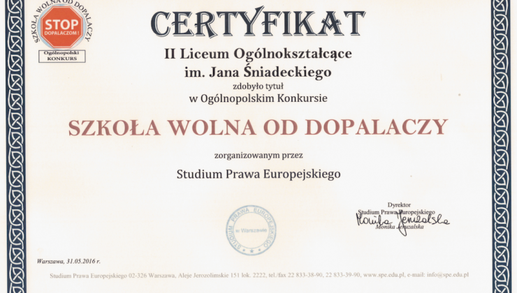 Szkoła wolna od dopalaczy