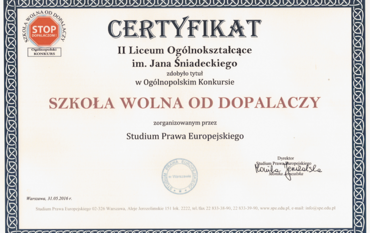 Szkoła wolna od dopalaczy