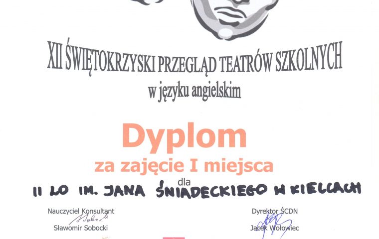 XII Świętokrzyski Przegląd Teatrów Szkolnych w Języku Angielskim